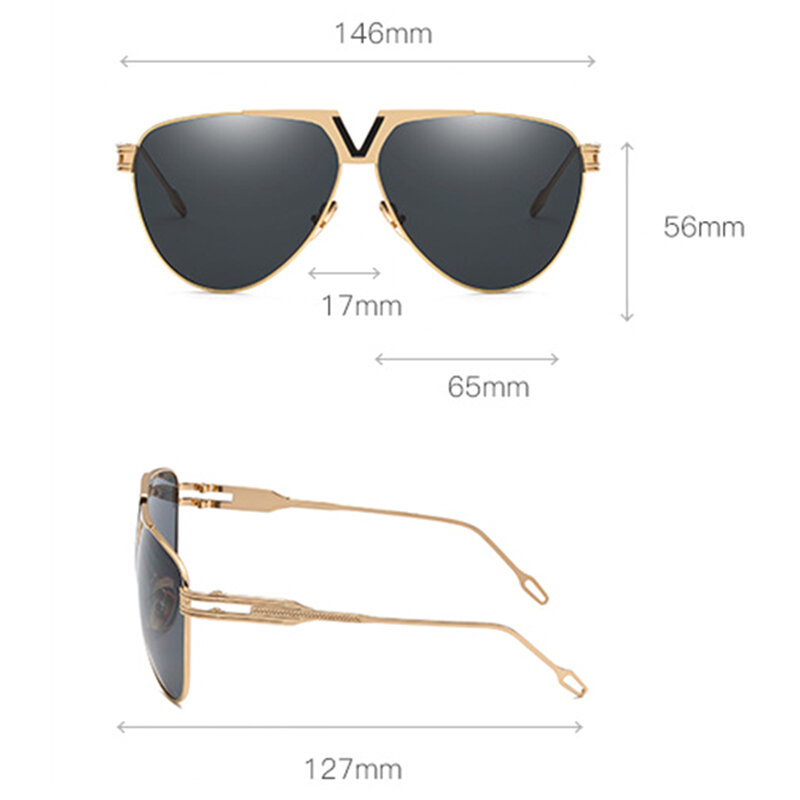 
	Men Women Vogue HD Polarized Metal Sunglasses UV400 Vogue Travel Riding Driving Sunglasses