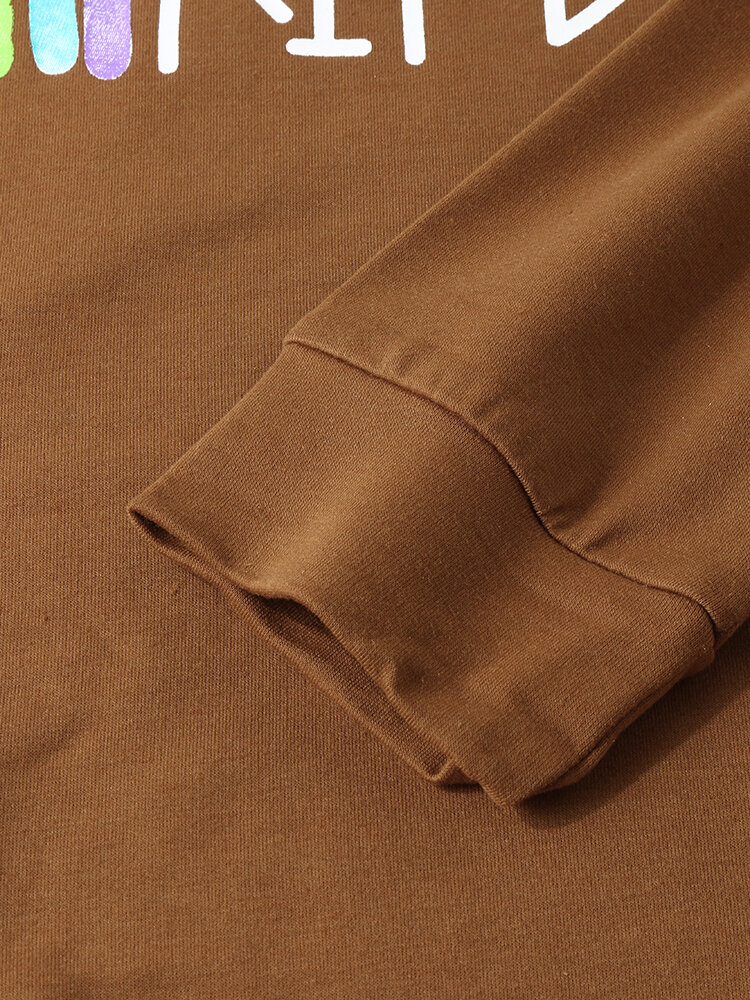 
	Rainbow Print O-neck Long Sleeve Casual Sweatshirt for Women