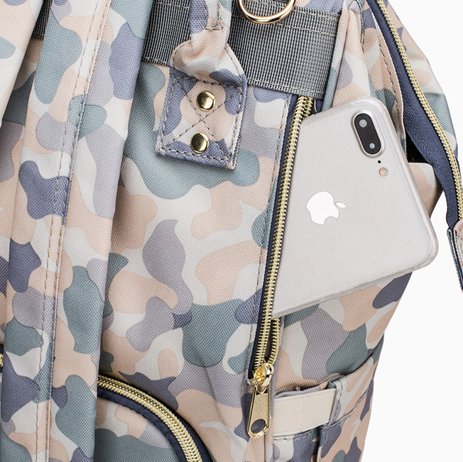 
	Camouflage pattern Baby Diaper Nappy Backpack Large Capacity Waterproof Nappy Mother Organizer
