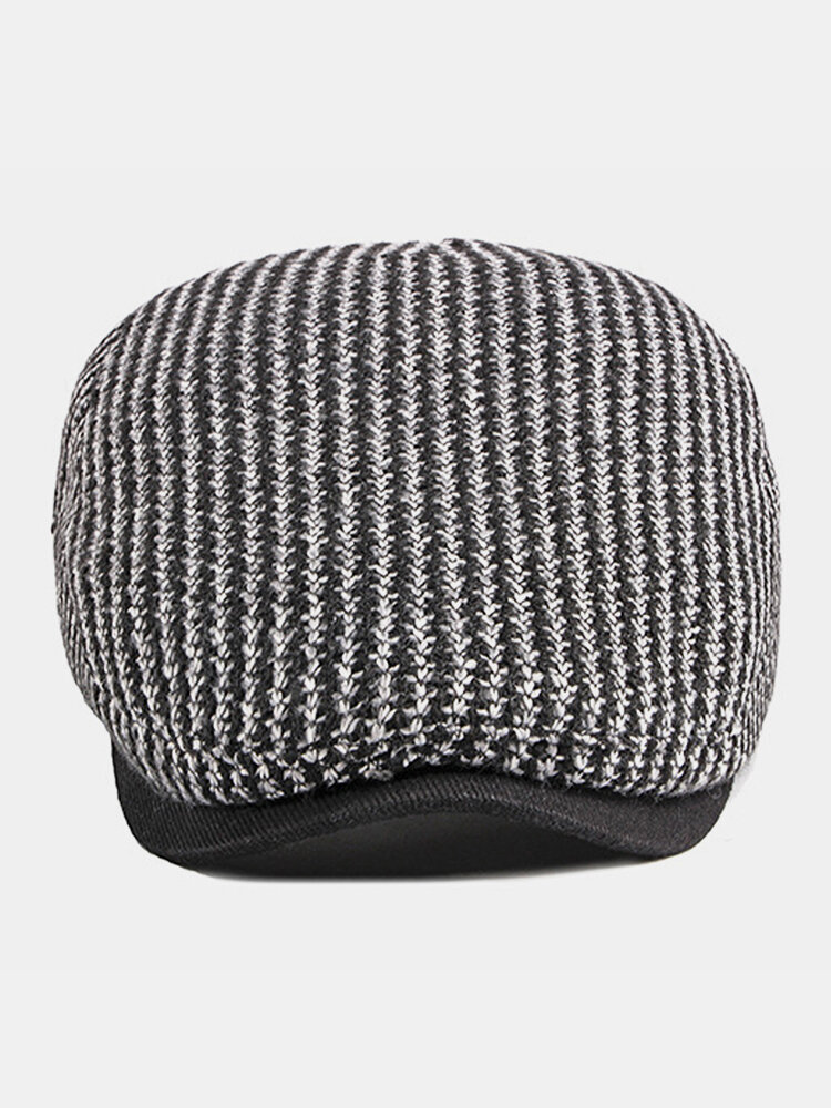 
	Men Peaked Cap Autumn Winter British Retro Beret Casual Forward Cap Flat Cap