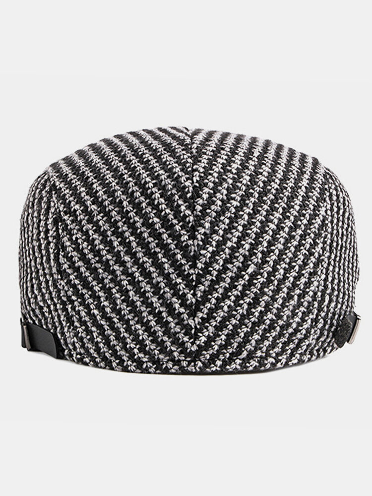 
	Men Peaked Cap Autumn Winter British Retro Beret Casual Forward Cap Flat Cap