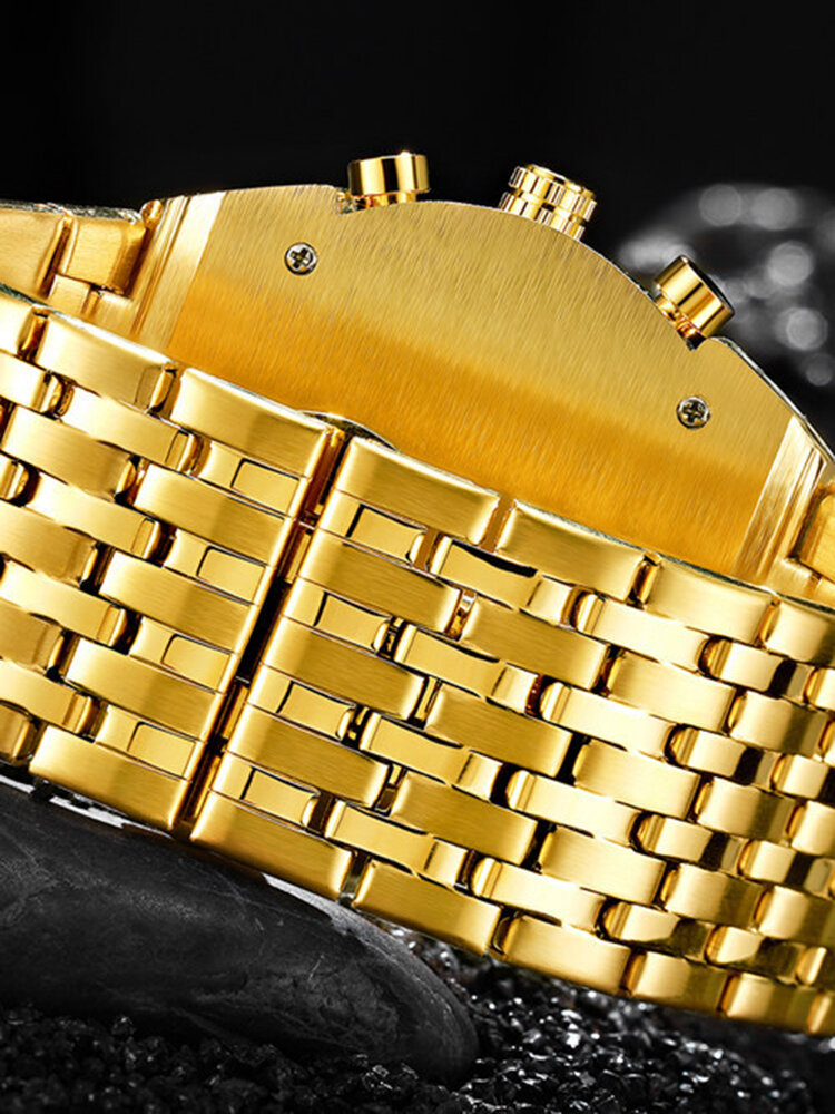 
	U-Shape Dial Men Business Watch Three Time Zone Calendar Waterproof Quartz Watch