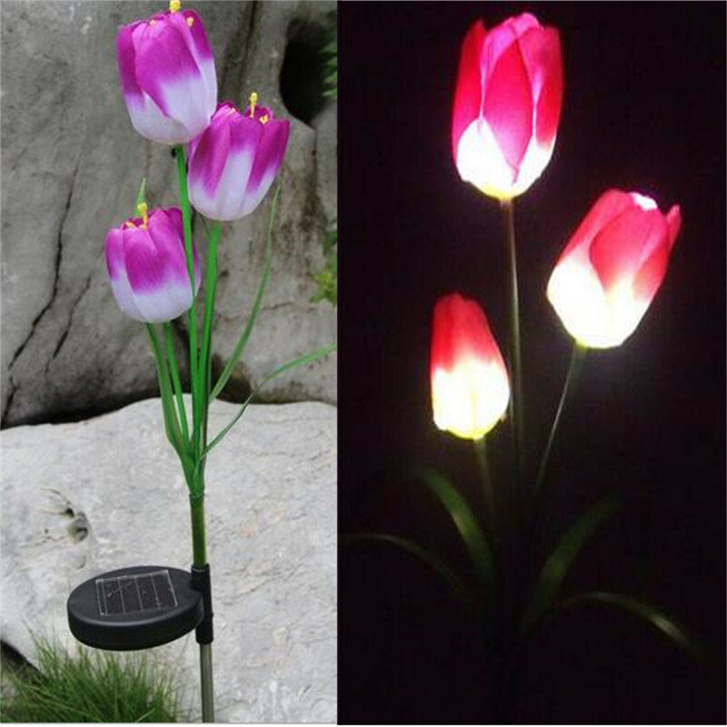 
	Solar Power Tulip Flower Garden Stake Landscape Lamp Outdoor Yard LED Light