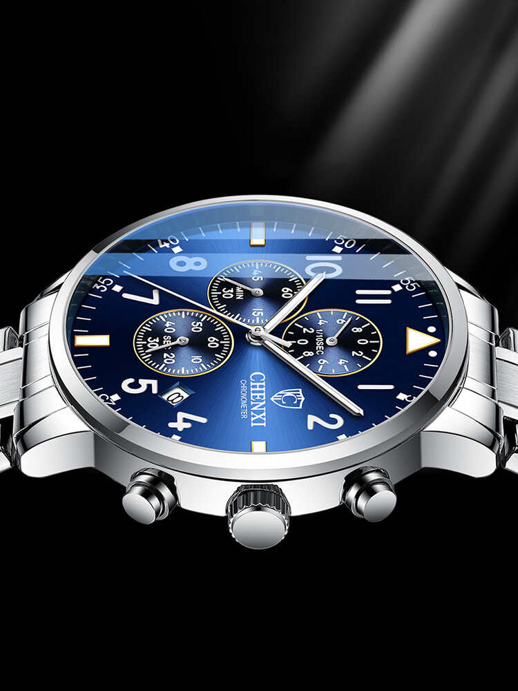 
	Business Full Steel Men Quartz Wristwatch Waterproof Date Clock Men Watch