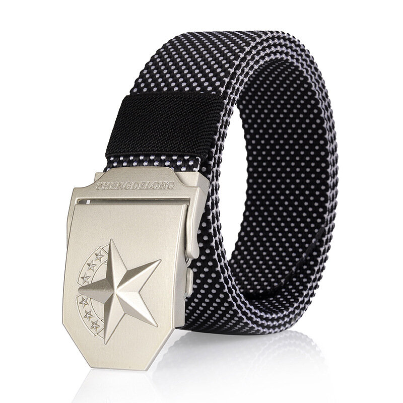 
	125CM Casual Nylon Smooth Buckle Belt Durable Breathable Tactical Canvas Belt For Men