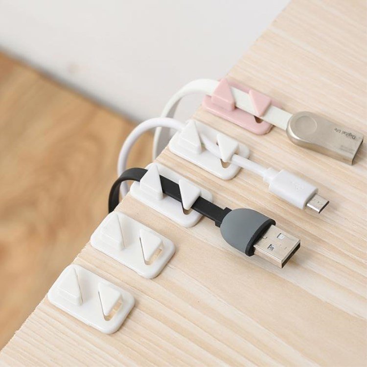 
	12 Pcs Desktop Wire Holder Paste Mini Cable Clip Power Cable Manager