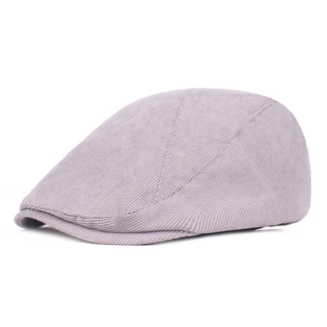 
	Men’s Corduroy Beret Forward Cap Warm Newsboy Hat