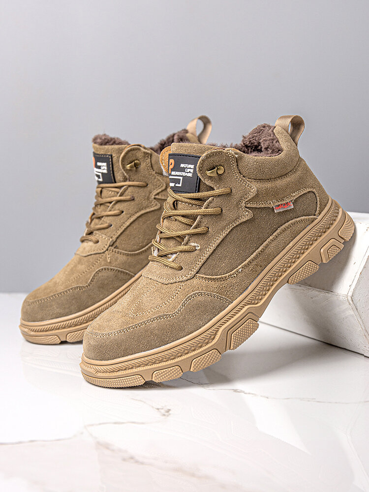 
	Men Suede Warm Lining Anti-smashing Wearable Casual Safety Boots