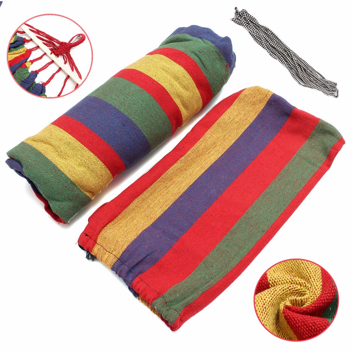 
	Double 2 Person Hammock Green Fabric 450lb Air Hanging Swinging Outdoor Camping