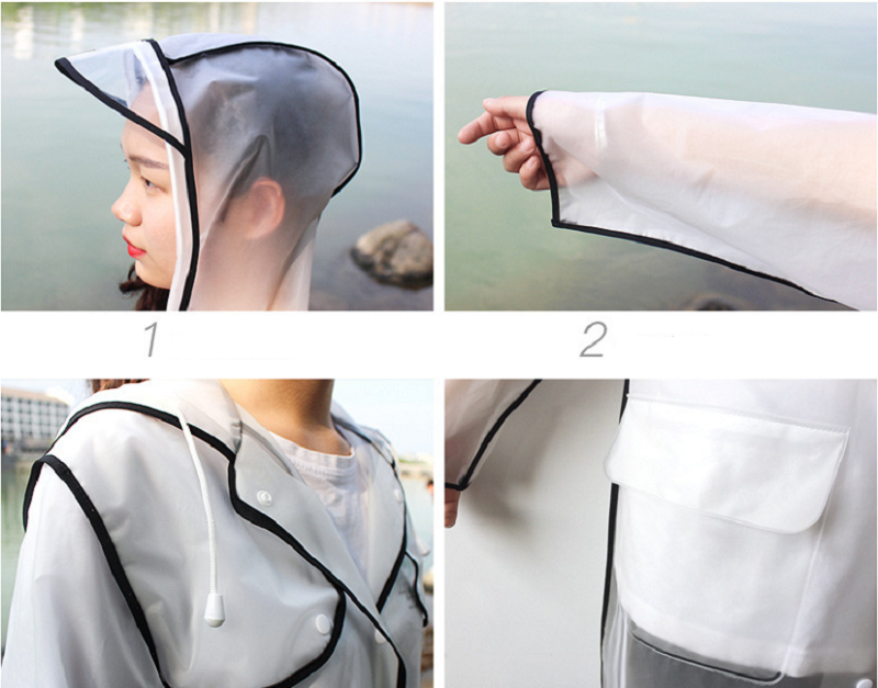 
	Fashion Couple EVA Environmental Raincoat Transparent Outdoor Travel Vattentät Raincoat