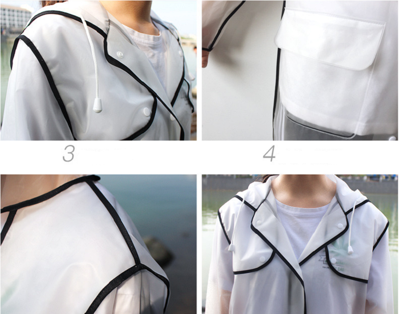 
	Fashion Couple EVA Environmental Raincoat Transparent Outdoor Travel Vattentät Raincoat