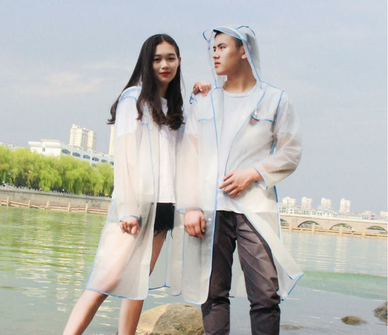 
	Fashion Couple EVA Environmental Raincoat Transparent Outdoor Travel Vattentät Raincoat