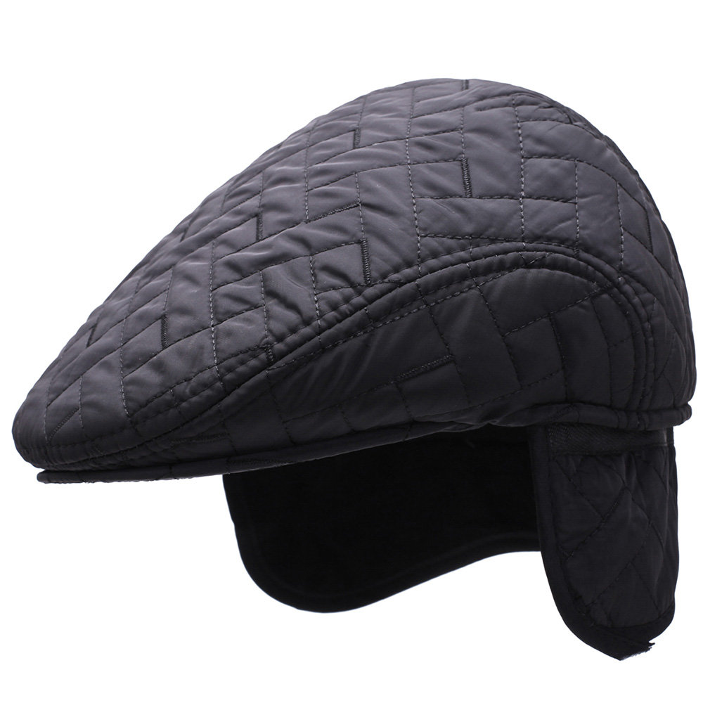
	Men Winter Thickening Cotton Warm Protect The Ear Comfortable Vintage Beret Cap