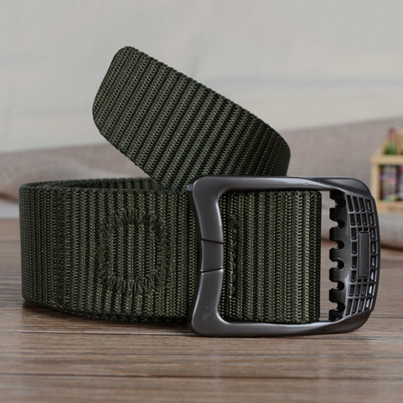 
	Men Plate Buckle Nylon Belt Prevent Aller Outdoor Sport Durable Pants Strip Outdoor Wild Casual Belt