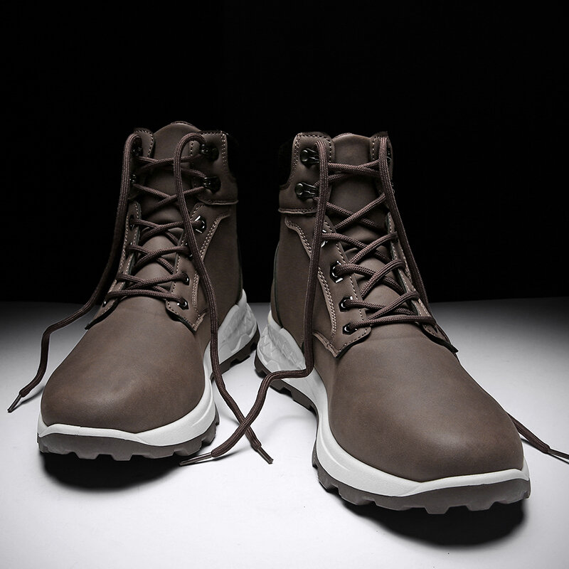 
	Men Outdoor Waterproof Slip Resistant Lace Up Casual Ankle Boots