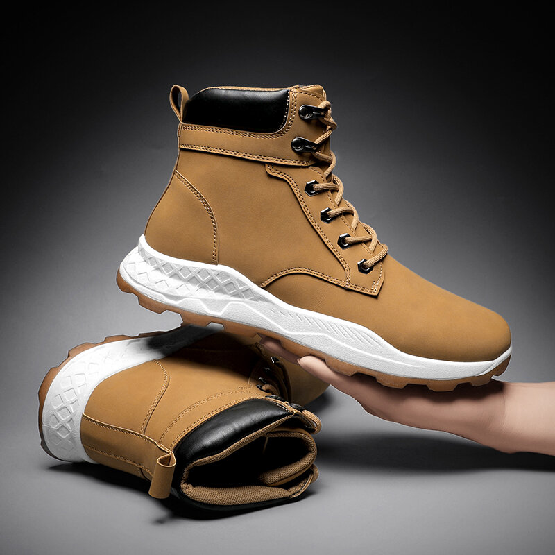 
	Men Outdoor Waterproof Slip Resistant Lace Up Casual Ankle Boots