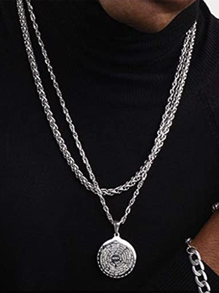 
	3mm Vintage Men’s Necklace Square Chain Necklaces Polished Stainless Steel Single Chain