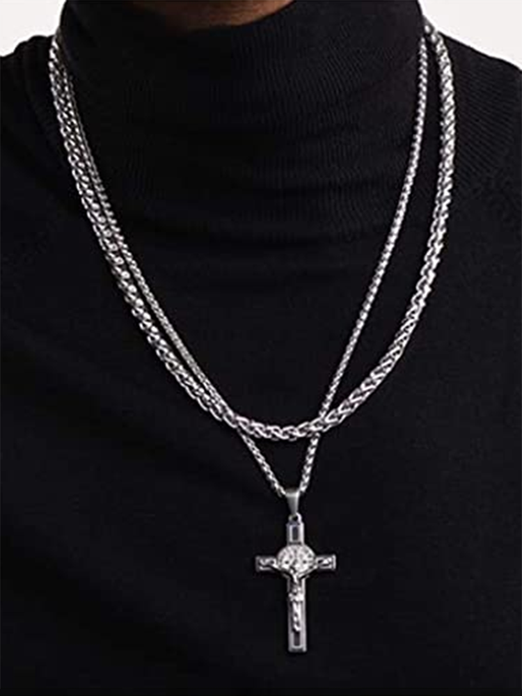 
	3mm Vintage Men’s Necklace Square Chain Necklaces Polished Stainless Steel Single Chain