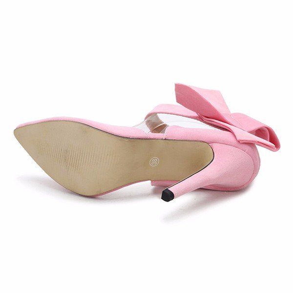 
	Sexy Butterfly Knot Removable Slim Pointed Toe High Heel Pumps