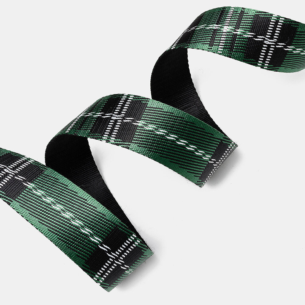 
	160CM Men’s Plaid Stripe Nylon Military Tactical Waist Belt Sport Pants Buckle With Plate Bucklet