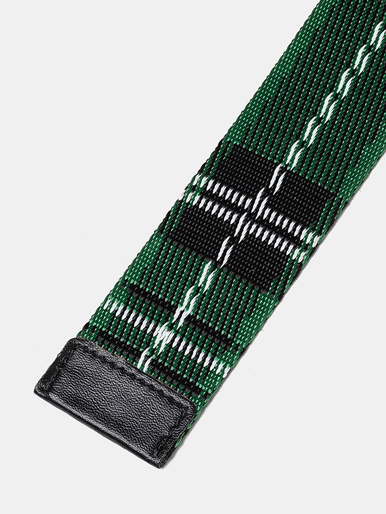 
	160CM Men’s Plaid Stripe Nylon Military Tactical Waist Belt Sport Pants Buckle With Plate Bucklet