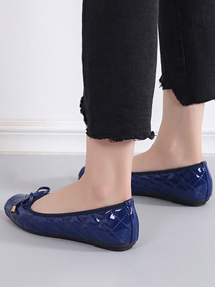 Women Bow Decor Slip On Casual Ballet Flats
