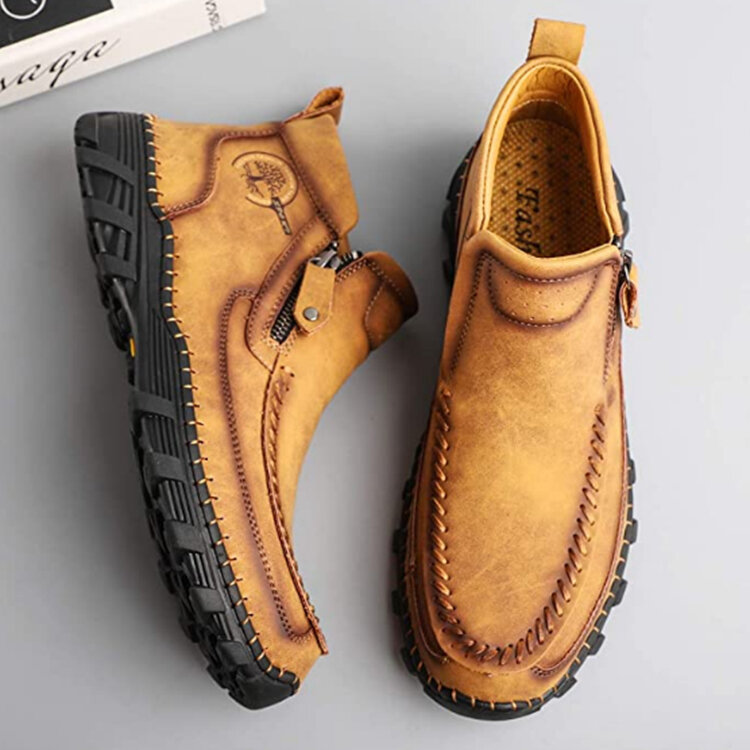 
	Men Hand Stitching Outdoor Slip Resistant Side Zipper Ankle Boots