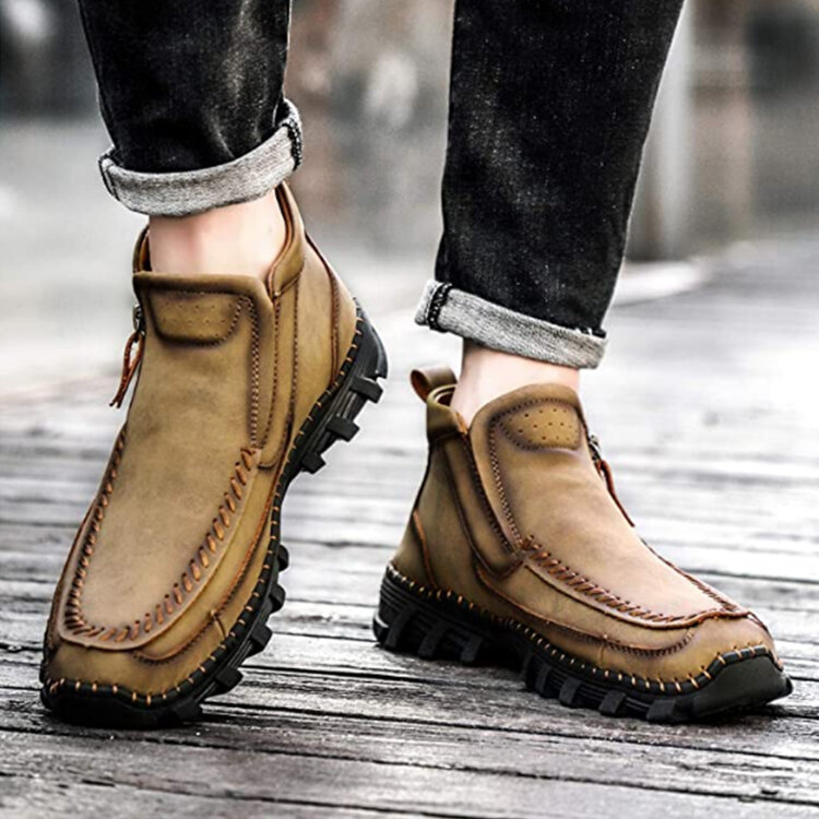 
	Men Hand Stitching Outdoor Slip Resistant Side Zipper Ankle Boots