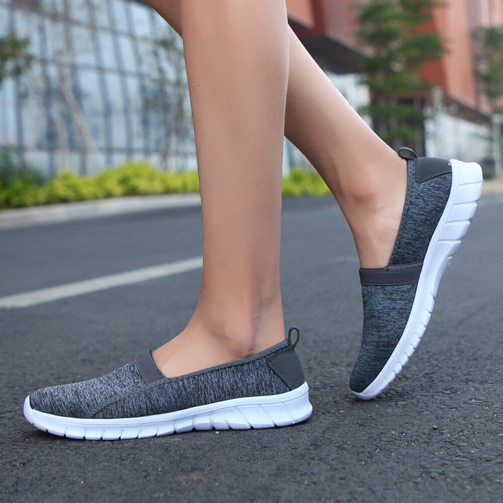 
	Elastic Band Large Size Walking Breathable Flat Casual Shoes