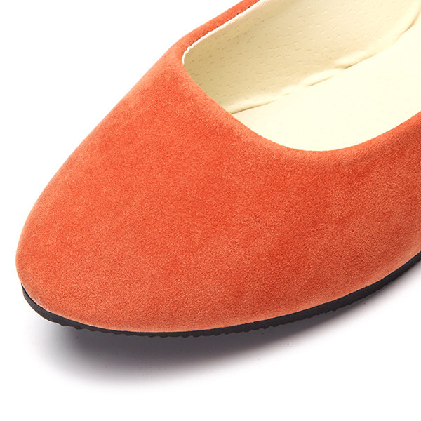 
	Big Size Suede Candy Color Pure Color Pointed Toe Light Ballet Flat Shoes