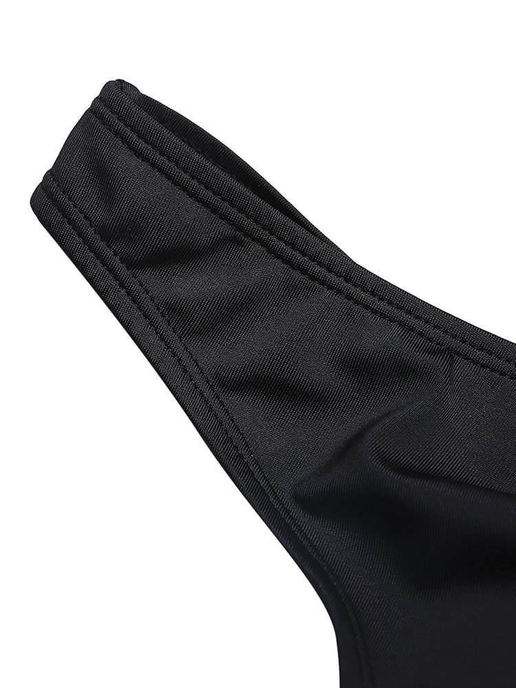 
	Plus Size Solid Color Ruffled V Neck Backless Figure Flattering One Piece Swimsuits For Women