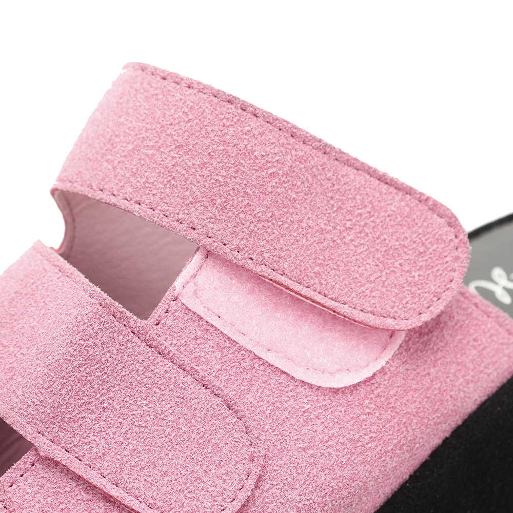 
	Adjustable Hook Loop Peep Toe Platform Wedges Slippers