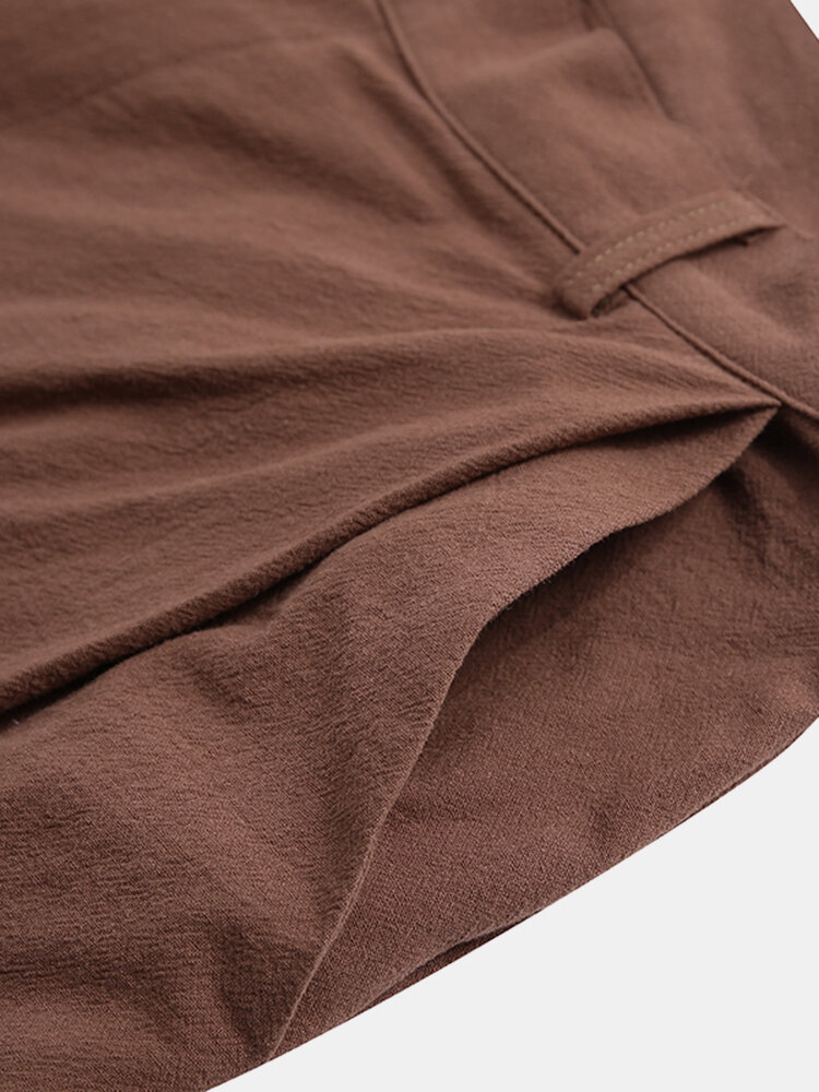 
	Mens Cotton Linen Embroidery Chinese style Loose Straight Harem Pants