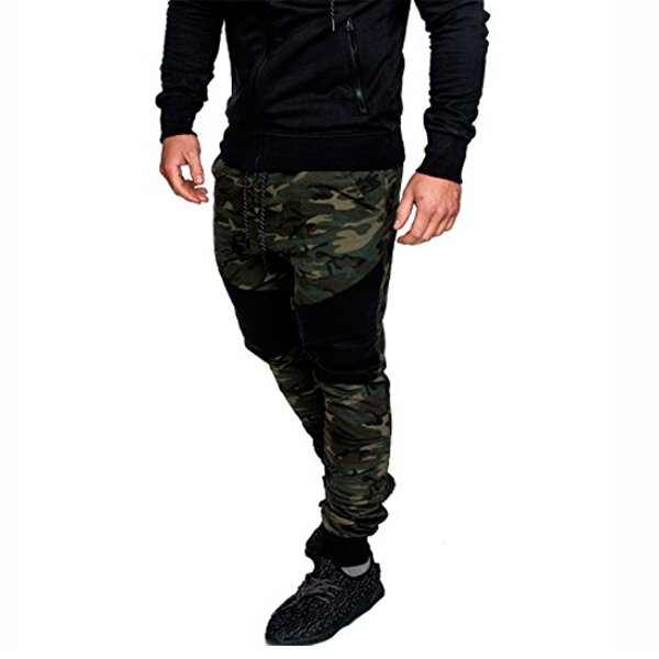 
	Mens Camo Drawstring Elastic Waist Slim Fit Fitness Jogging Casual Sport Pants