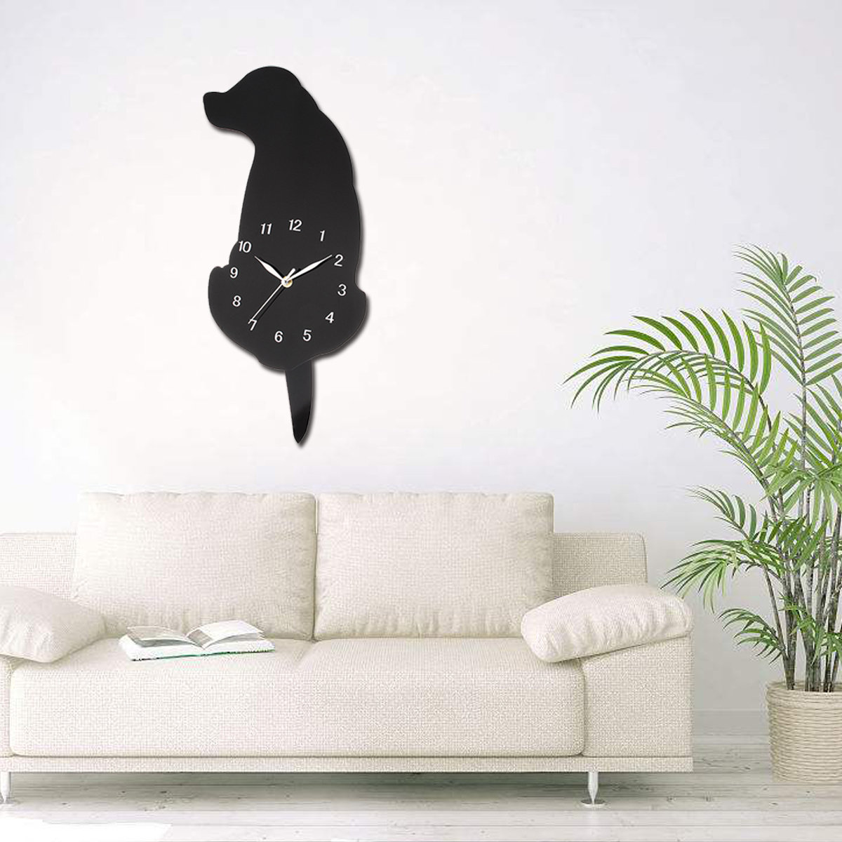 
	Ticking Animal Shaped Picture Wall Clock Swinging Tail Pendulum Battery Operated