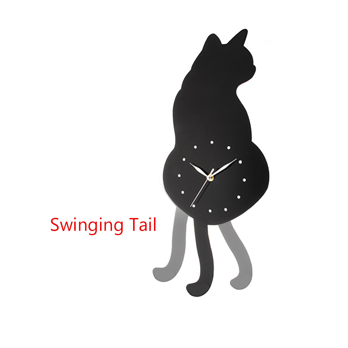 
	Ticking Animal Shaped Picture Wall Clock Swinging Tail Pendulum Battery Operated