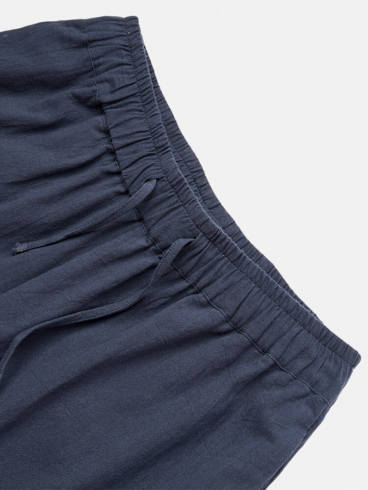 
	Mens Solid Color Loose Breathable Drawstring Waist Ankle Jogger Pants