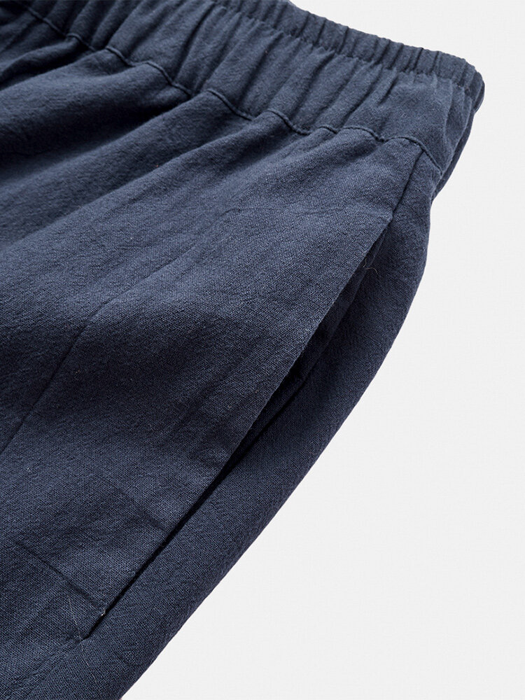 
	Mens Solid Color Loose Breathable Drawstring Waist Ankle Jogger Pants