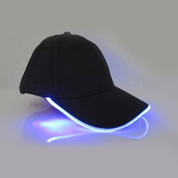 
	Unisex New Punk Style LED Light Baseball Hat Luminous Cap Fashion Snapback Hat Fiber Optic Hat