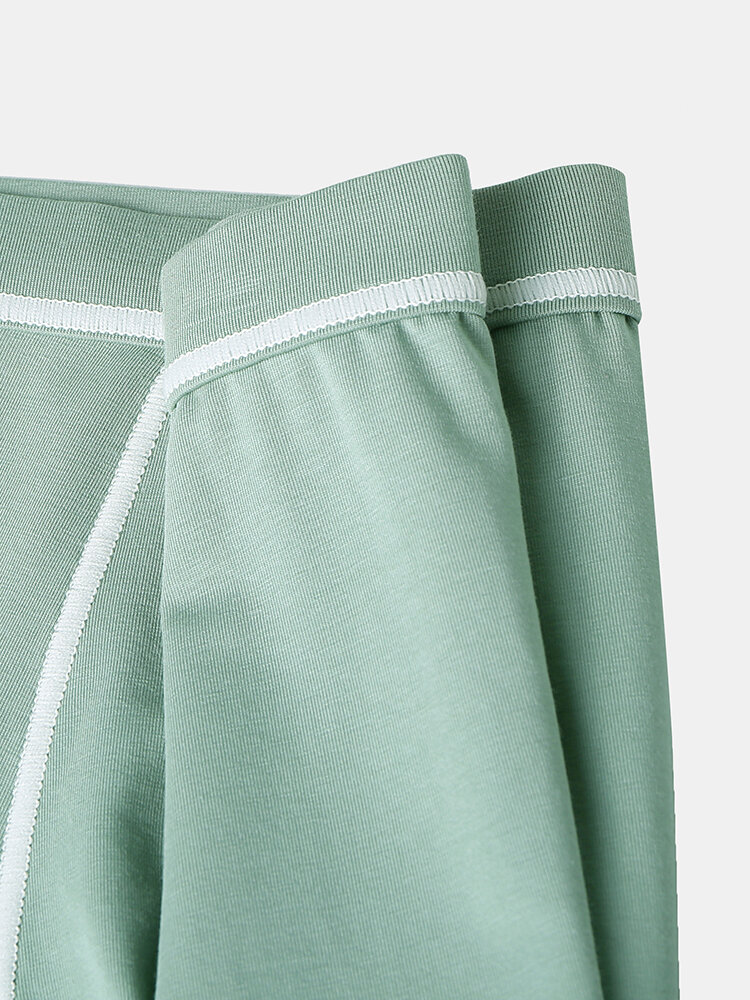 
	Mens Plain Color Block Stripe Soft Breathable Underwear Soft Boxer Briefs