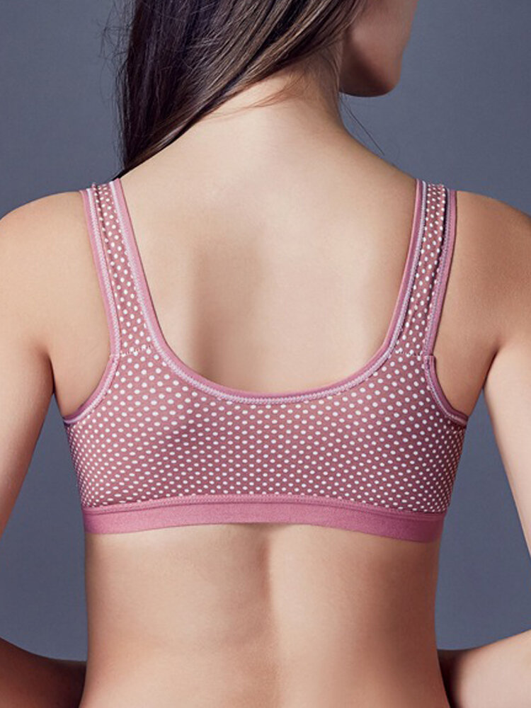 
	Cotton Wireless Front Button Seniority Young Girl Vest Comfy Bras