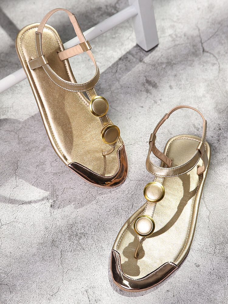 
	Plus Size Women Casual Beading Flip Flop Flat Sandals