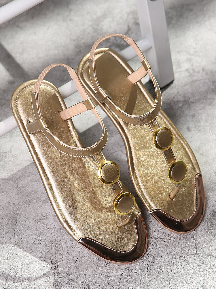 
	Plus Size Women Casual Beading Flip Flop Flat Sandals