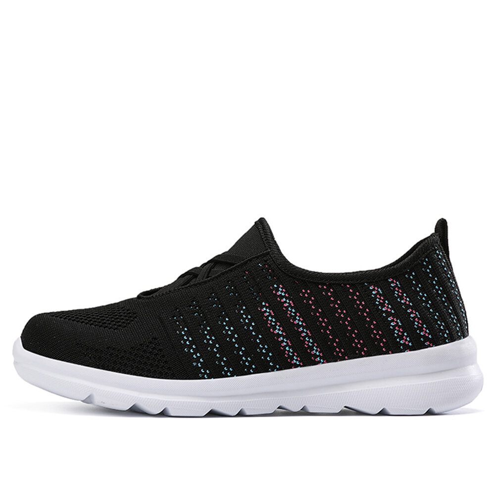 
	Women Breathable Knitted Comfy Slip On Casual Walking Sneakers
