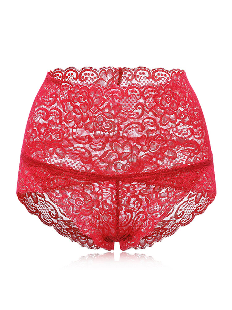 
	High Waisted Lace Cotton Crotch Tummy Shaping Butt Lifter Panty