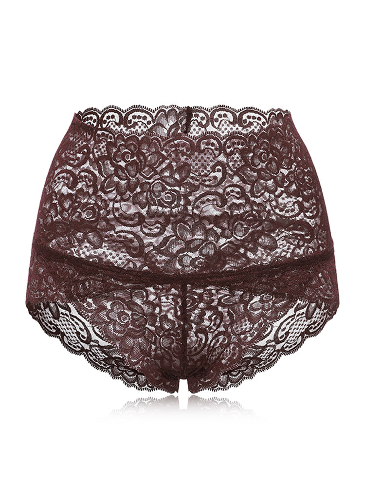 
	High Waisted Lace Cotton Crotch Tummy Shaping Butt Lifter Panty