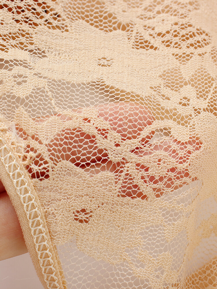 
	Plus Size Sexy See Through Lace High Waisted Panties