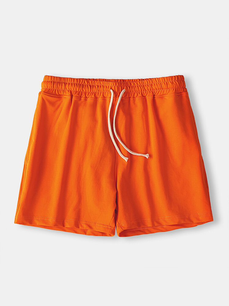 
	Mens 5 Colors Solid Color Home Boxer Shorts Middle Waist Breathable Athletic Shorts