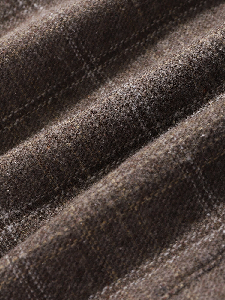 
	Mens Plaid Vintage Zipper Fly Belted Casual Pants