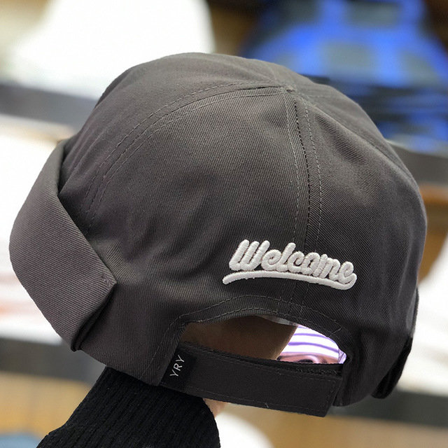 
	Skull Caps Hip Hop Hat Letters Embroidered Female Casual Brimless Hats